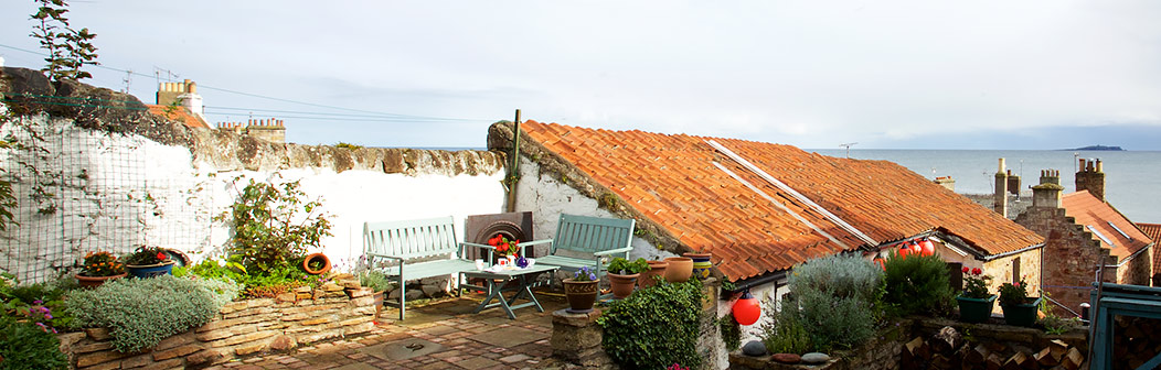 Seating area with sea views