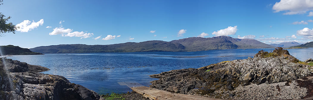 View from shore over Loch Carron below Nead An Eoin