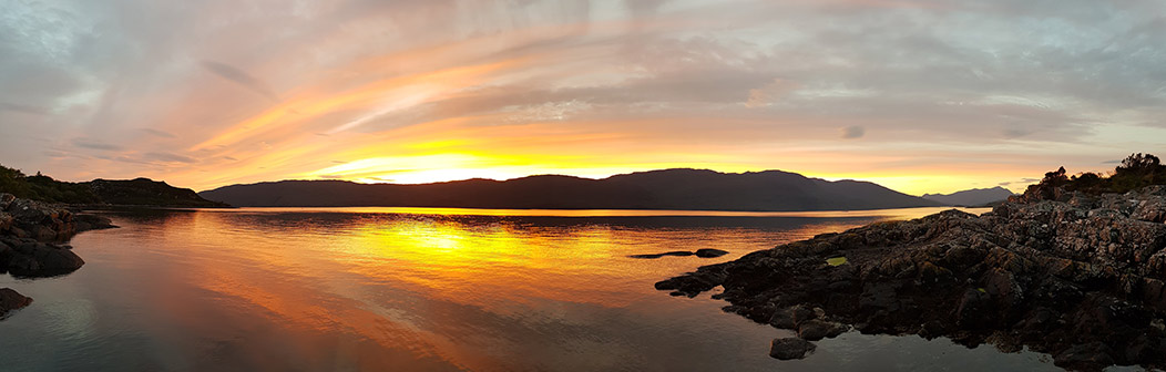 Sunset over Loch Carron below Nead An Eoin